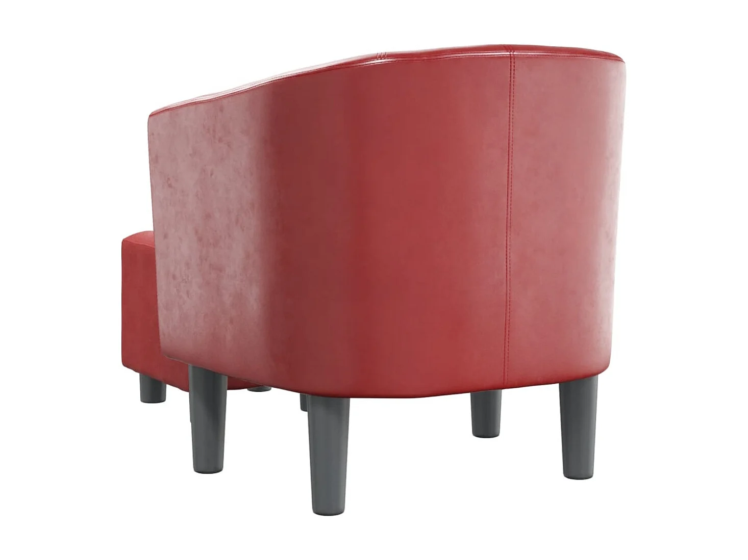 Nykøbing Mors  Fauteuil avec repose-pied rouge bordeaux similicuir