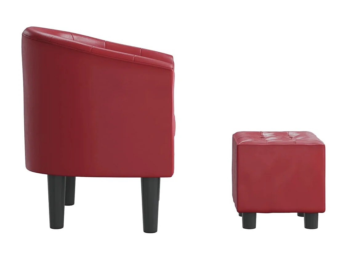 Prolenta Premium -  Chaise cabriolet avec repose-pied rouge bordeaux similicuir