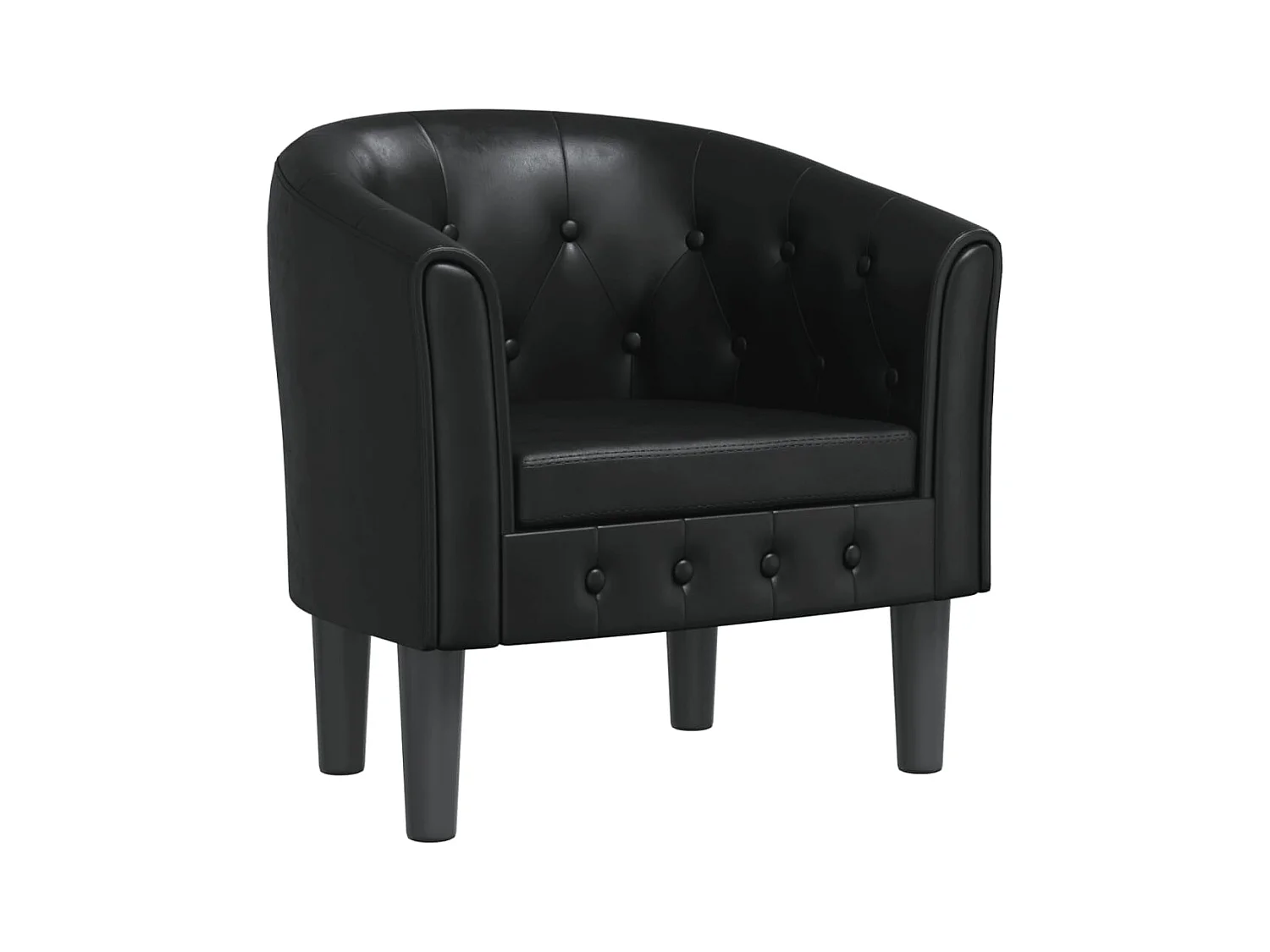 Jalkar  Chaise cabriolet noir similicuir