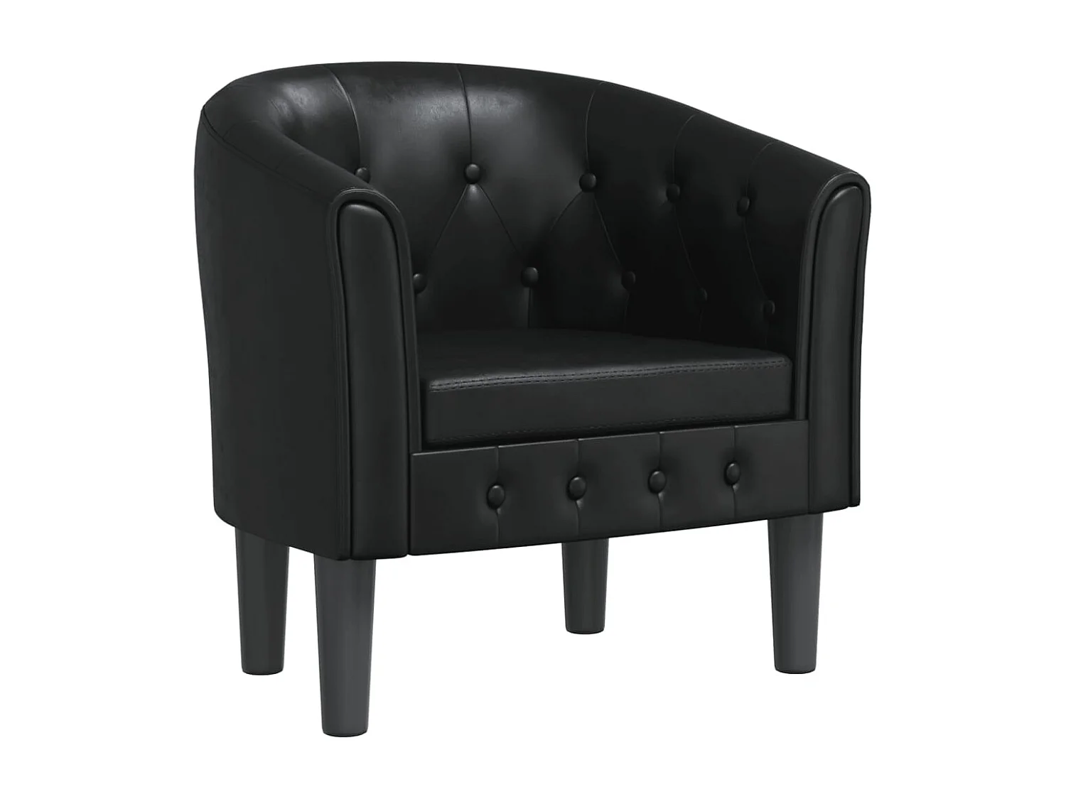 Jalkar  Chaise cabriolet noir similicuir