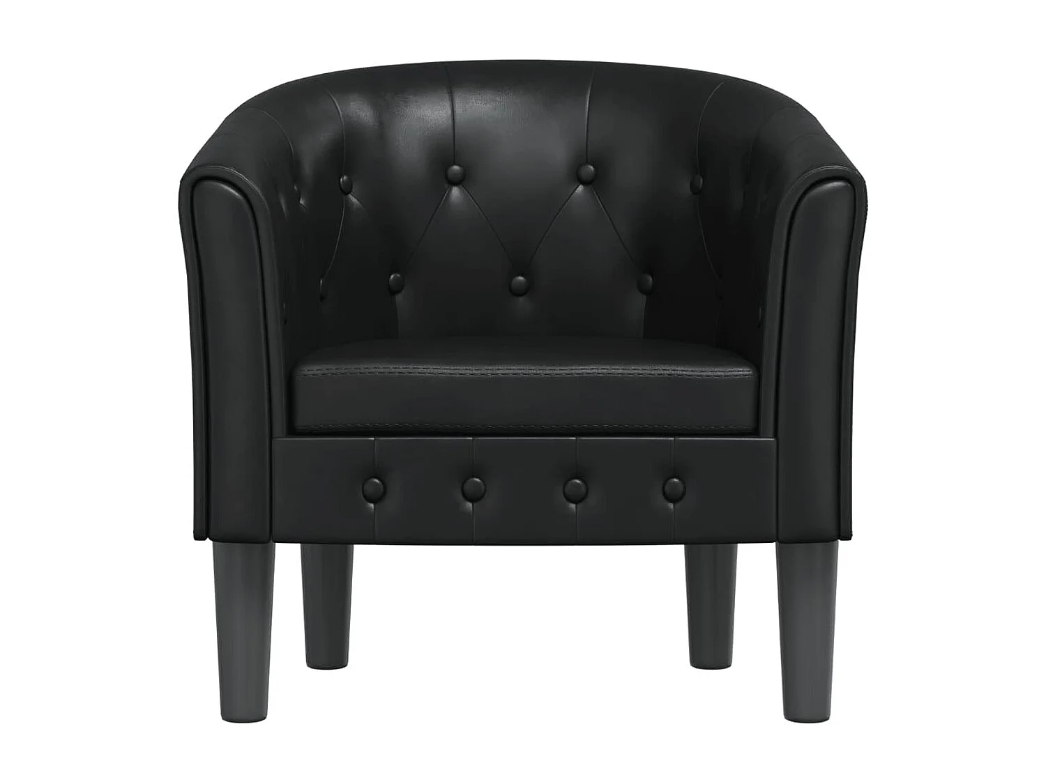 Jalkar  Chaise cabriolet noir similicuir