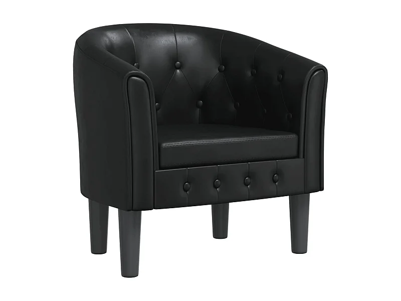 Jalkar  Chaise cabriolet noir similicuir