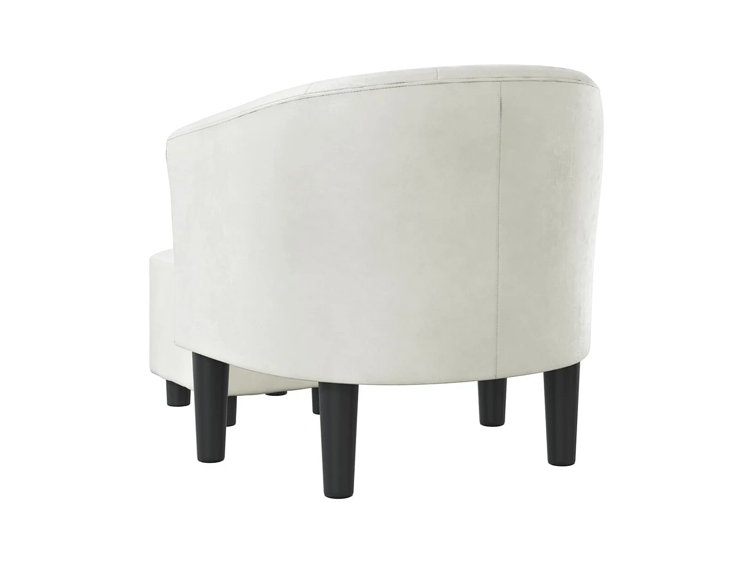 Jalkar  Sillón con taburete cuero sintético blanco