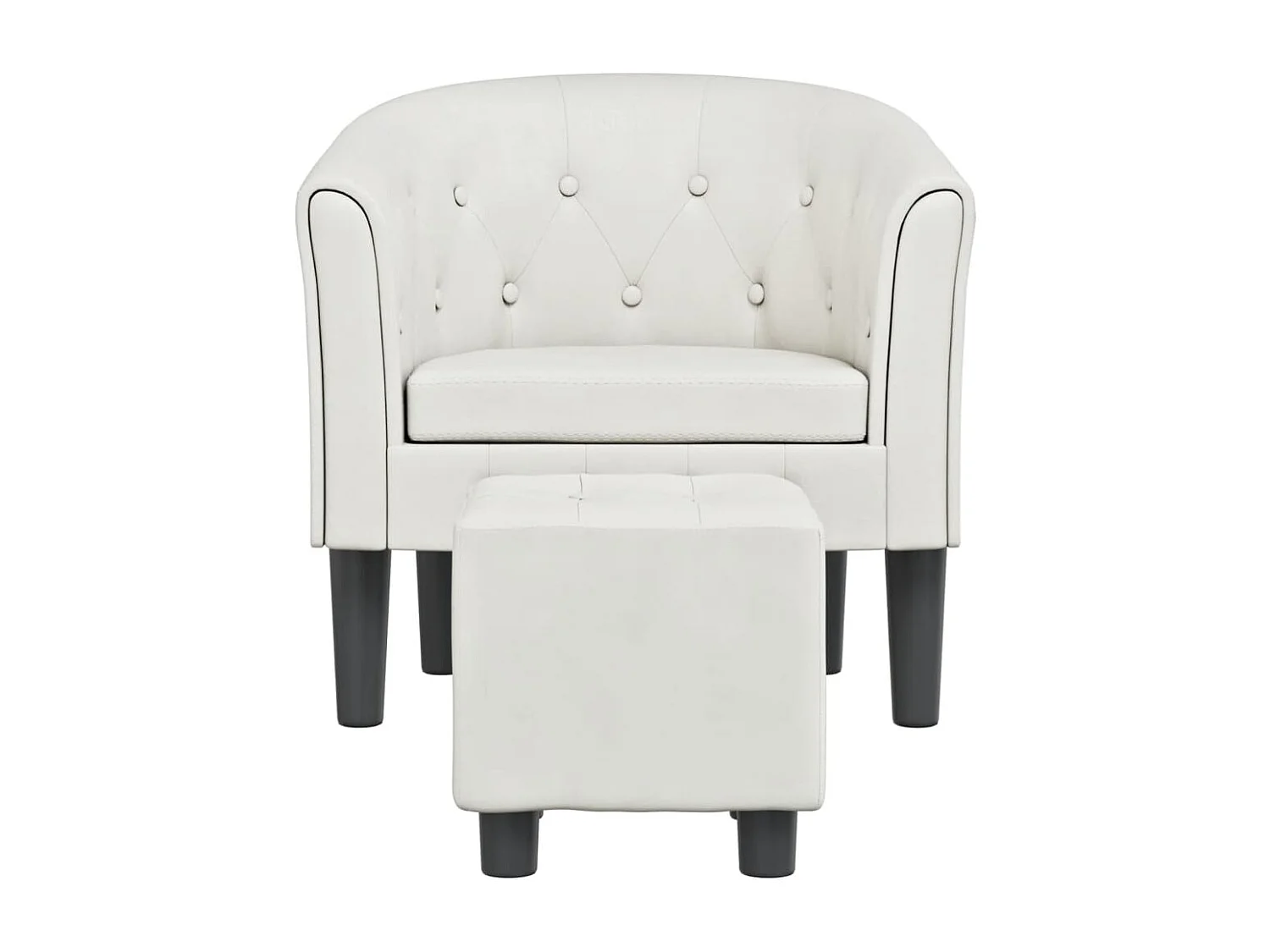 Jalkar  Chaise cabriolet avec repose-pied blanc similicuir