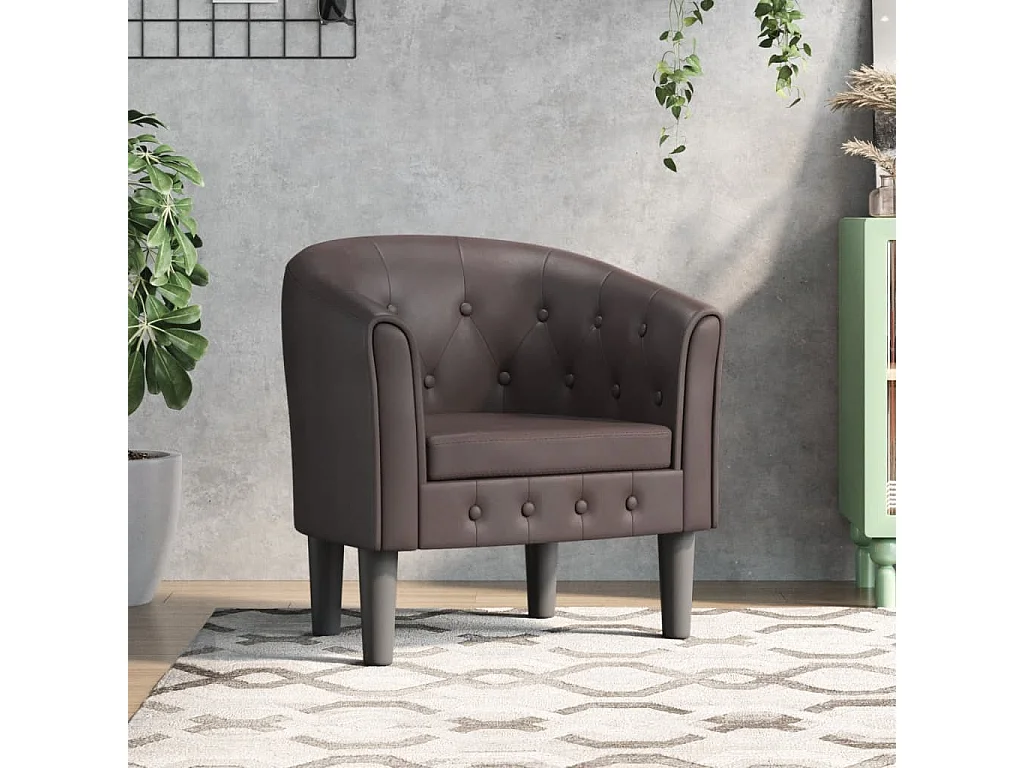 Jalkar  Chaise cabriolet marron similicuir