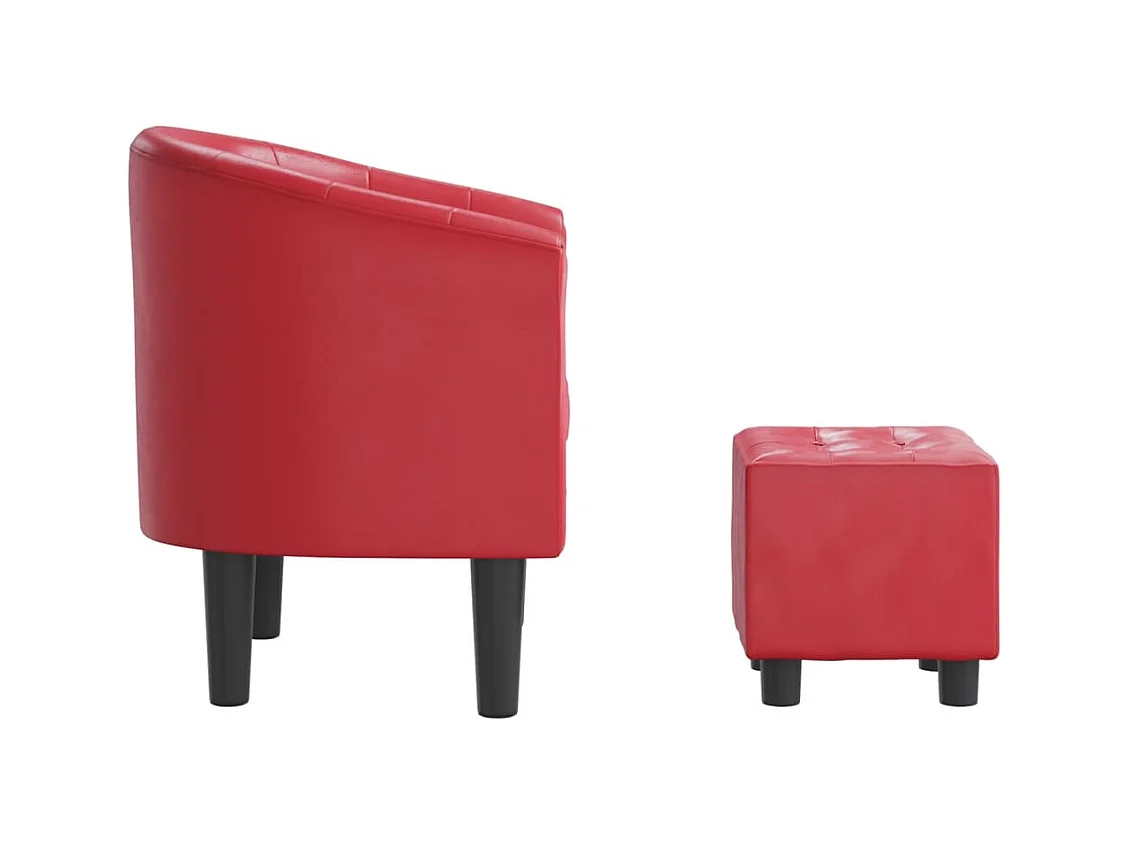 Jalkar  Chaise cabriolet avec repose-pied rouge similicuir