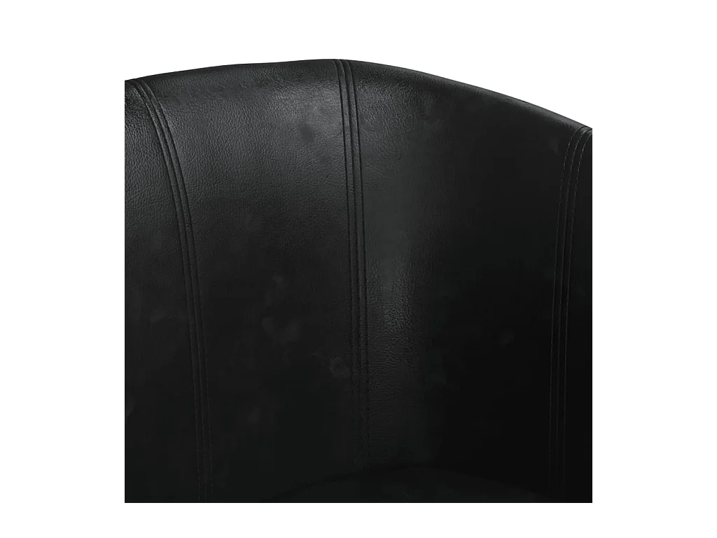 Nykøbing Mors  Kuipstoel met voetenbankje kunstleer zwart