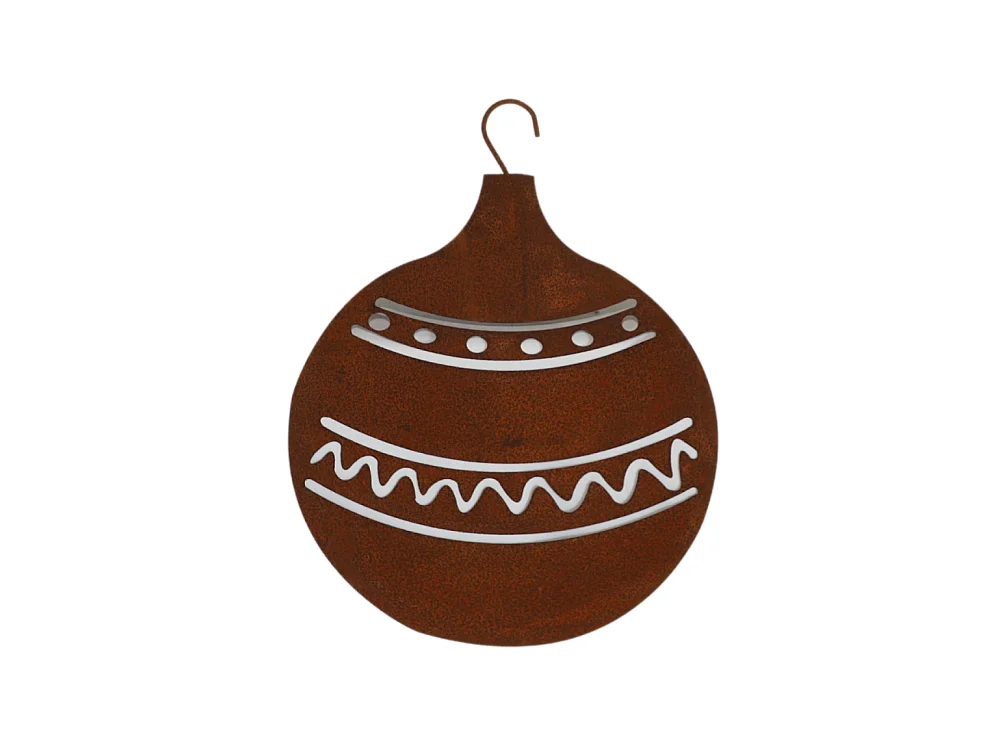 Boule de Noël en métal rouillé marron 40 cm