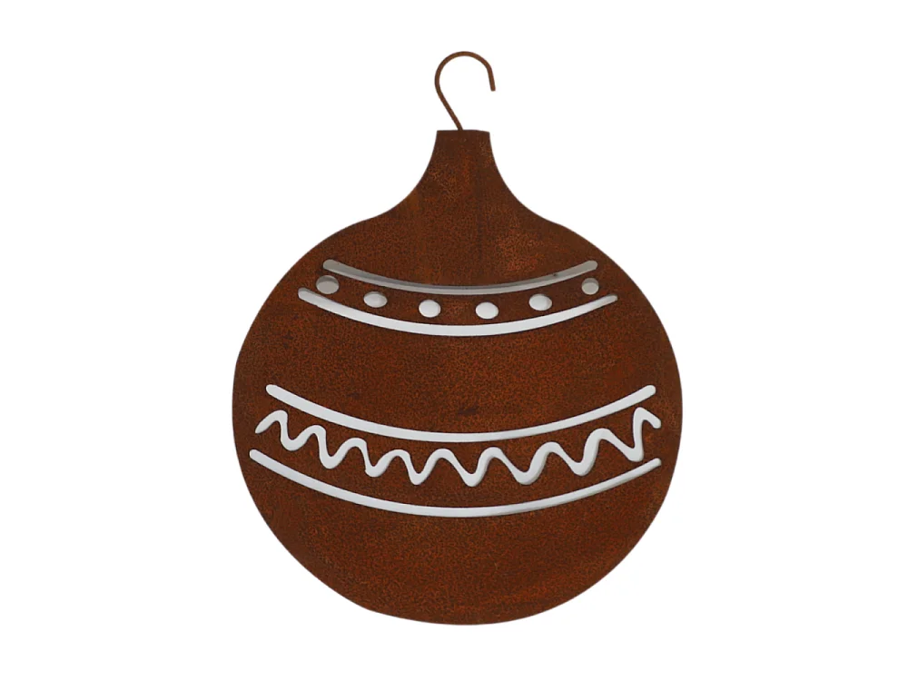 Boule de Noël en métal rouillé marron 40 cm