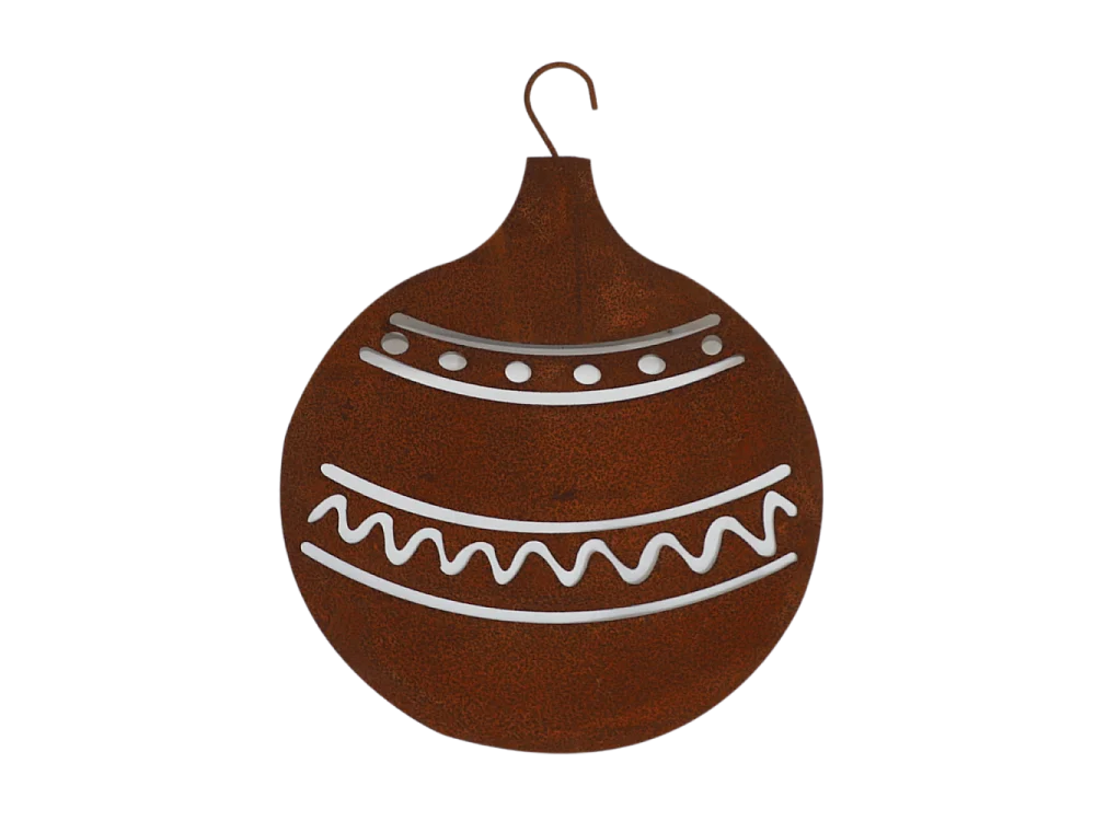 Boule de Noël en métal rouillé marron 40 cm