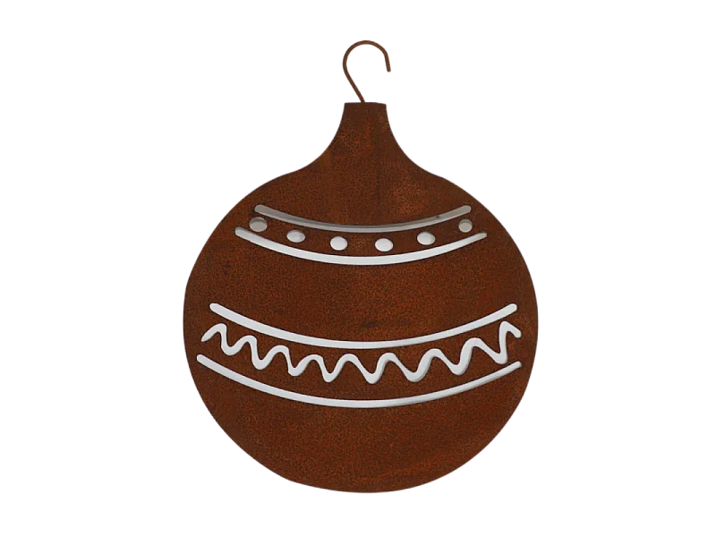 Boule de Noël en métal rouillé marron 40 cm