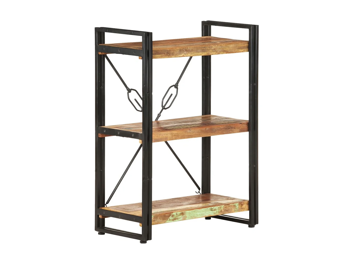 Boekenkast met 3 niveaus 60x30x80cm Massief gerecycled hout