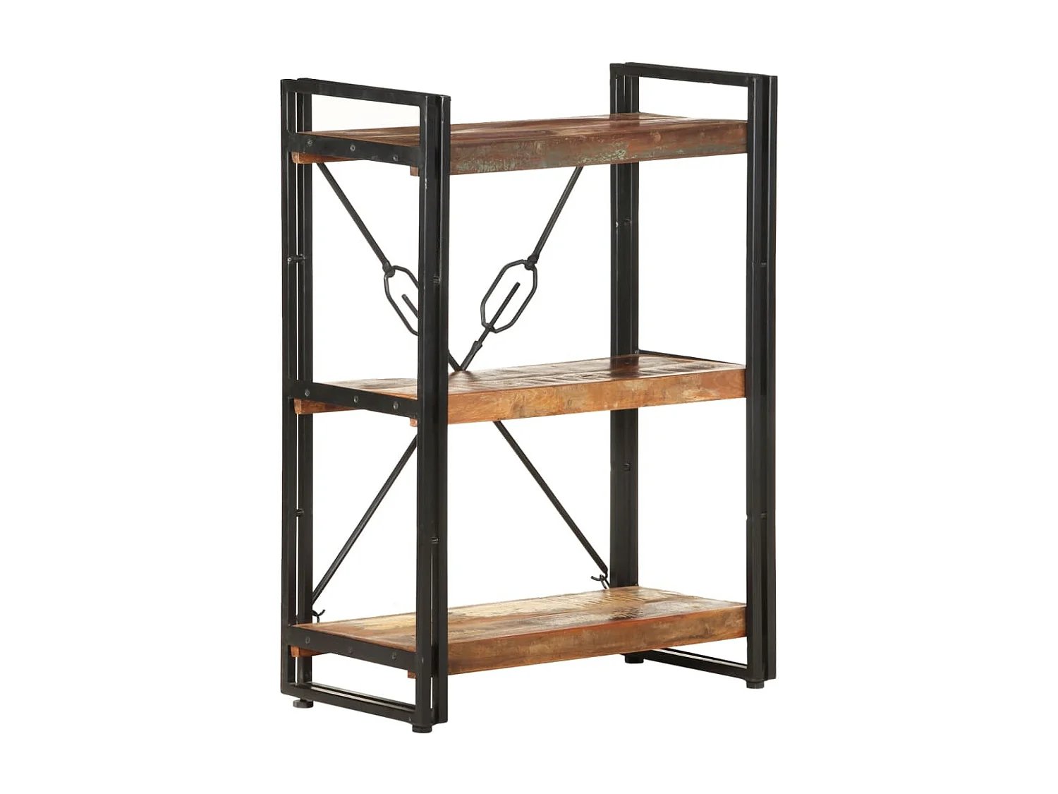 Bibliothèque à 3 niveaux 60x30x80cm Bois de récupération massif