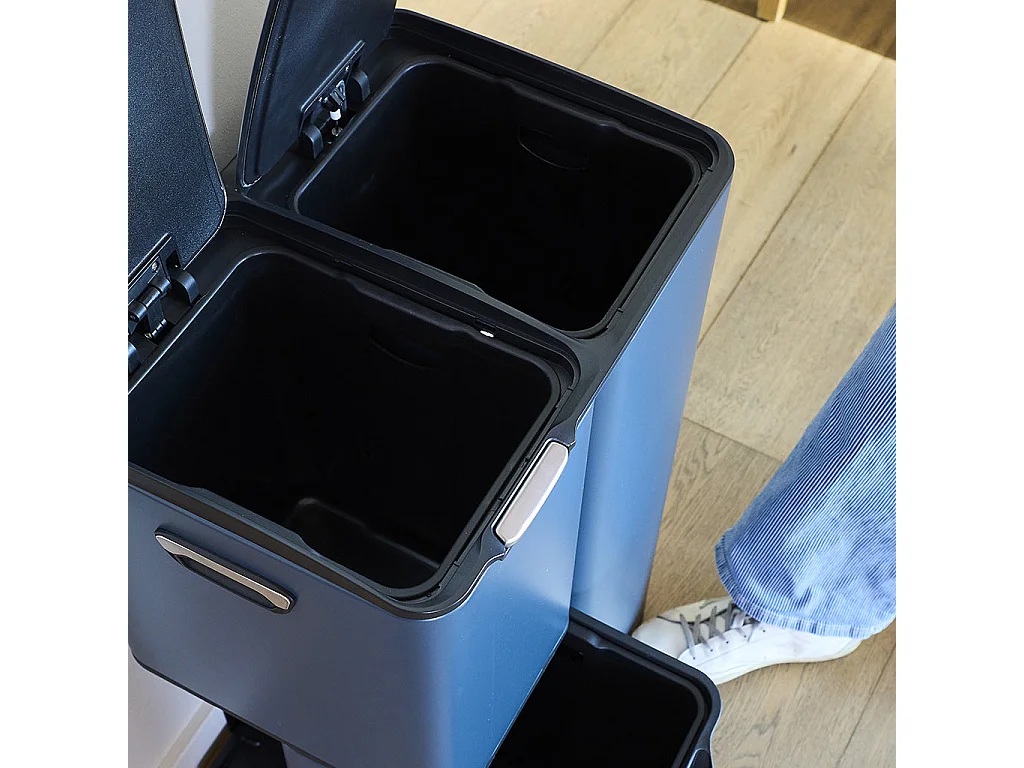 Poubelle pédale tri sélectif HAJA gris 60L