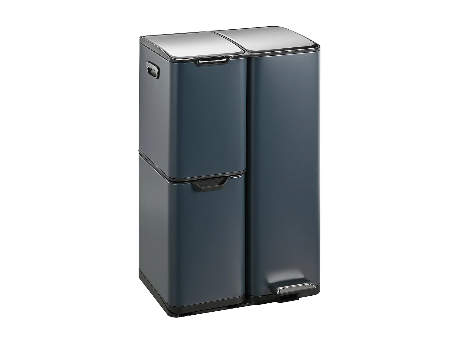 Poubelle pédale tri sélectif HAJA gris 60L
