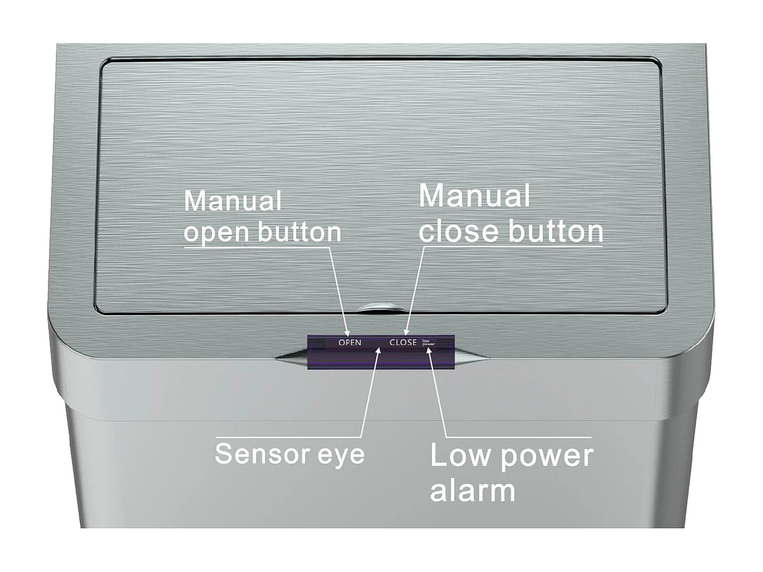 Poubelle automatique inox DAYTONA argent 70L