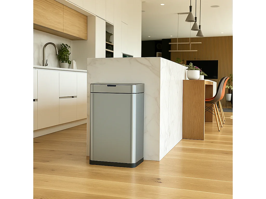 Poubelle automatique inox DAYTONA argent 70L