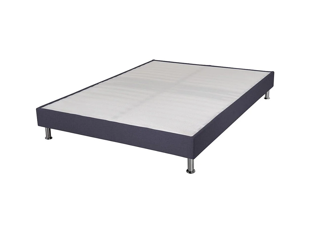 Sommier tapissier + pieds Omega Volcan 140x200 Lattes bois - H.15 cm - Made in France