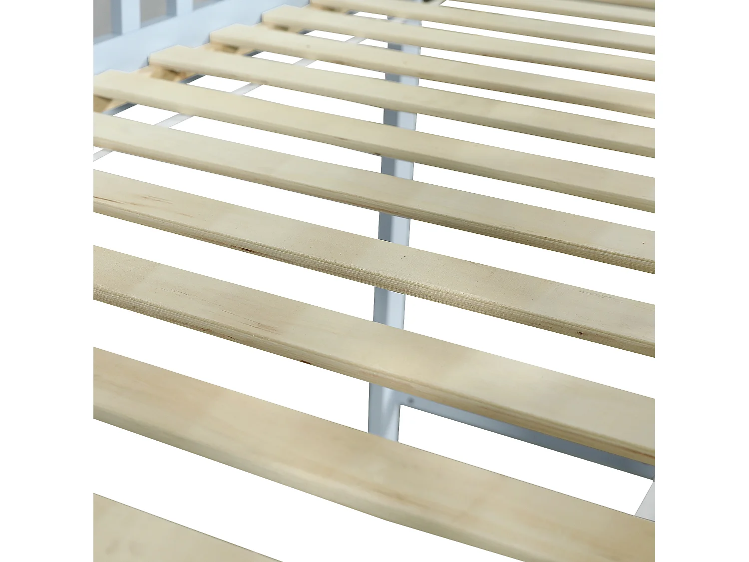 Lit mezzanine 90x200cm - avec échelle - Belle conception de fenêtre -  bois massif + MDF - Beu (sans matelas)