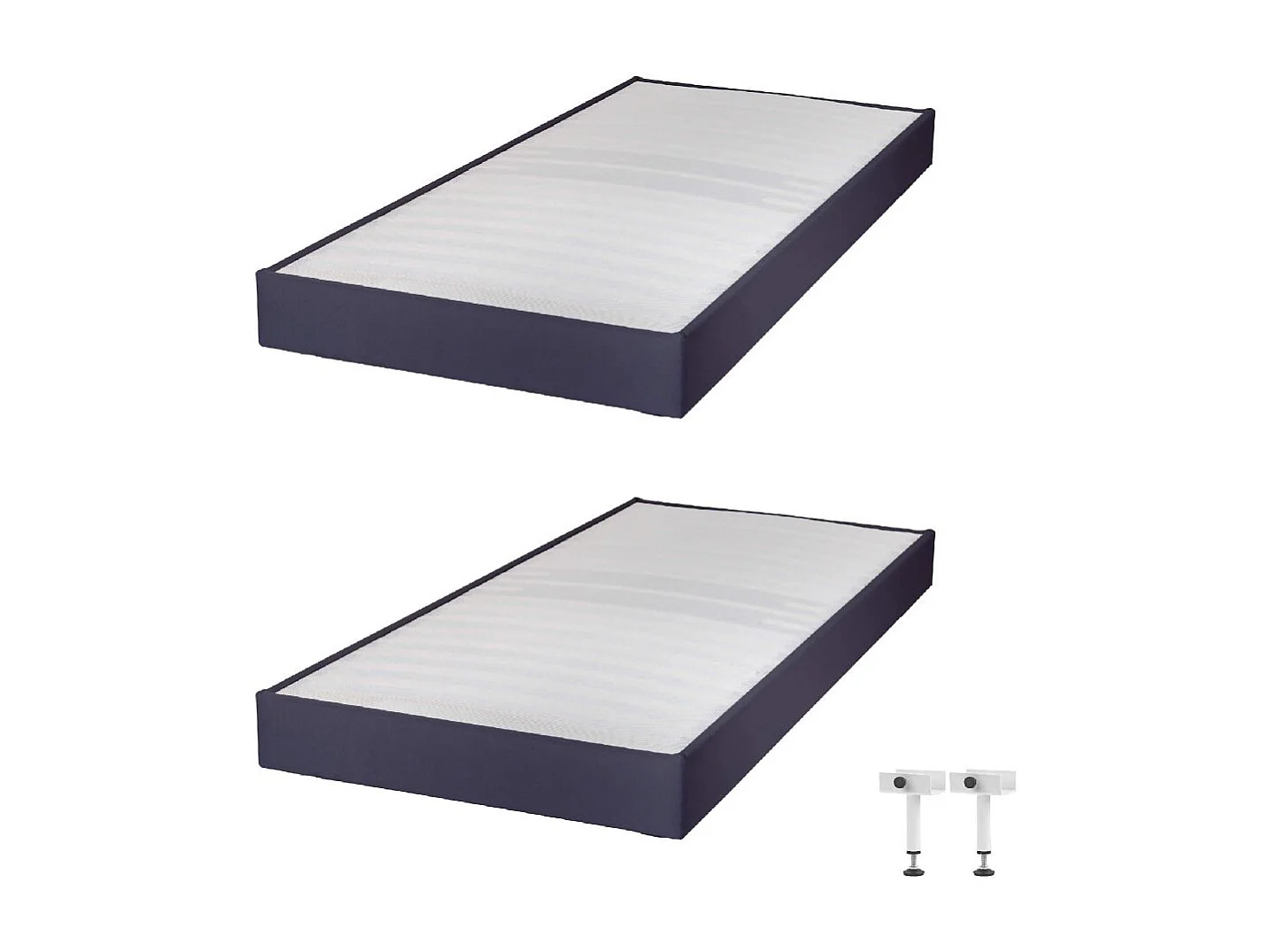 Sommier tapissier Omega Volcan 2x90x200 Lattes bois - H.15 cm - Made in France