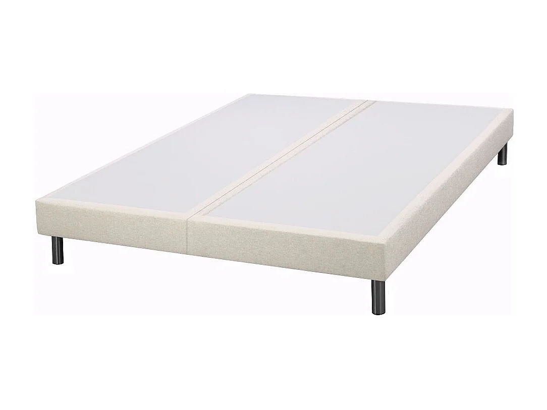 Sommier tapissier + pieds SR15 Sahara 2x90x200 Lattes bois massif - H.15 cm