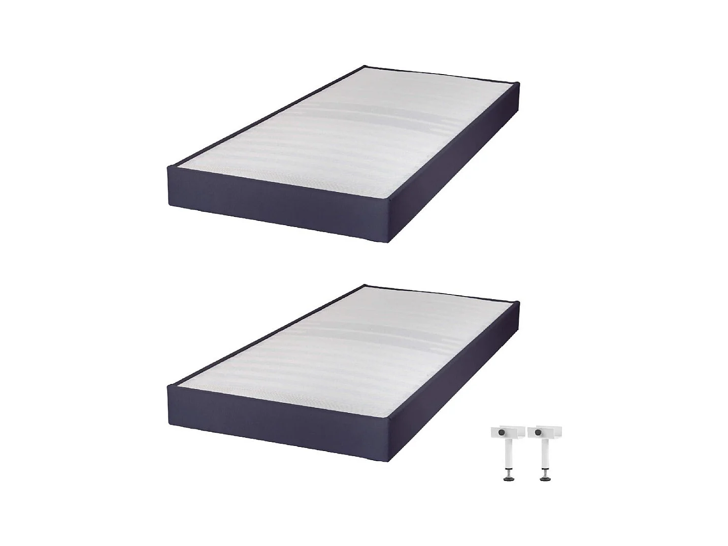 Sommier tapissier Omega Volcan 2x80x200 Lattes bois - H.15 cm - Made in France