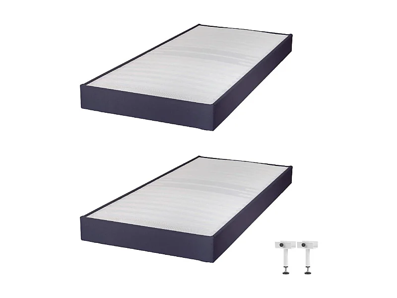 Sommier tapissier Omega Volcan 2x70x190 Lattes bois - H.15 cm - Made in France