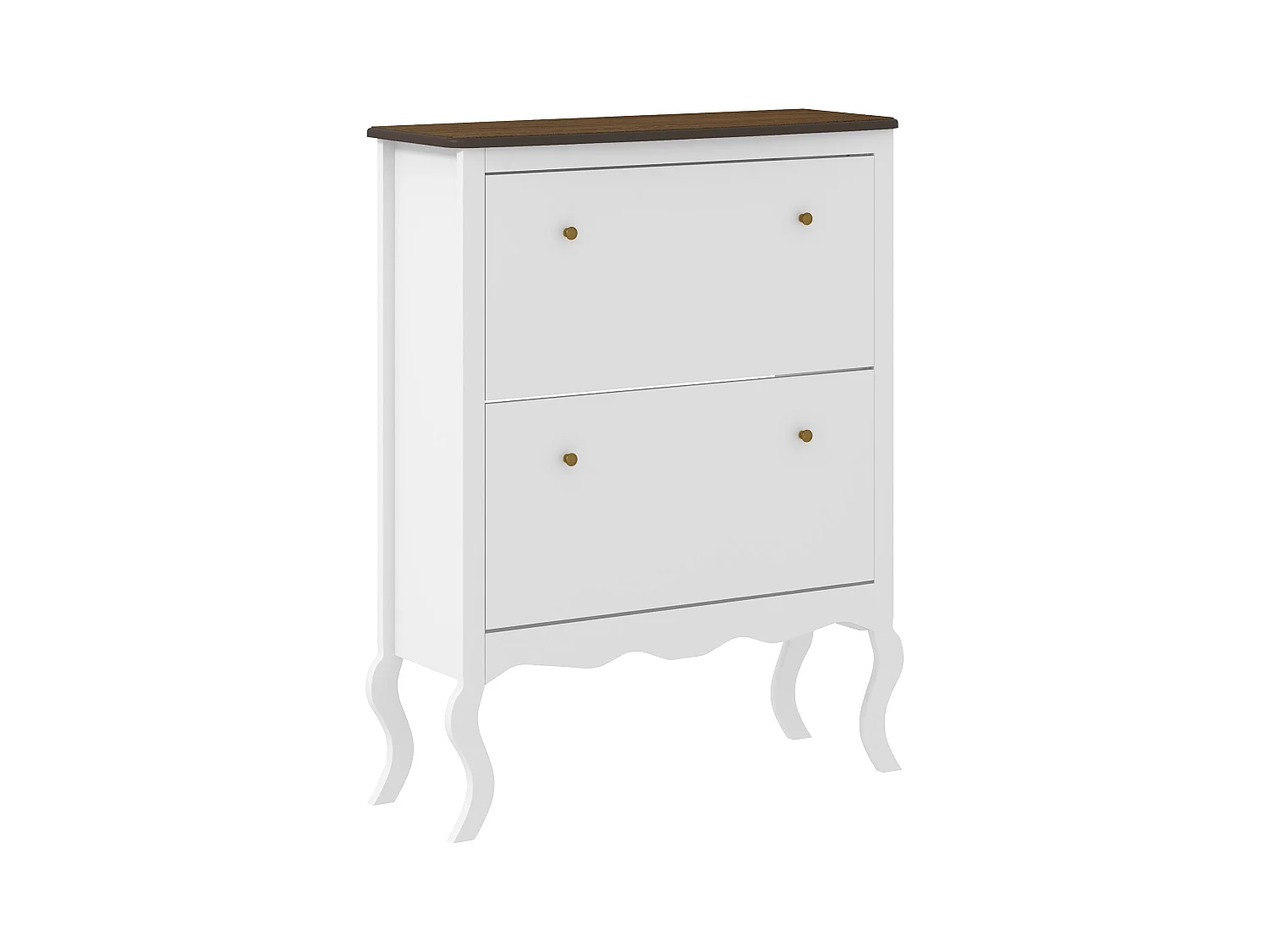 Zapatero Kiwita Homcom 2 cajones abatibles blanco 109x84x29 cm