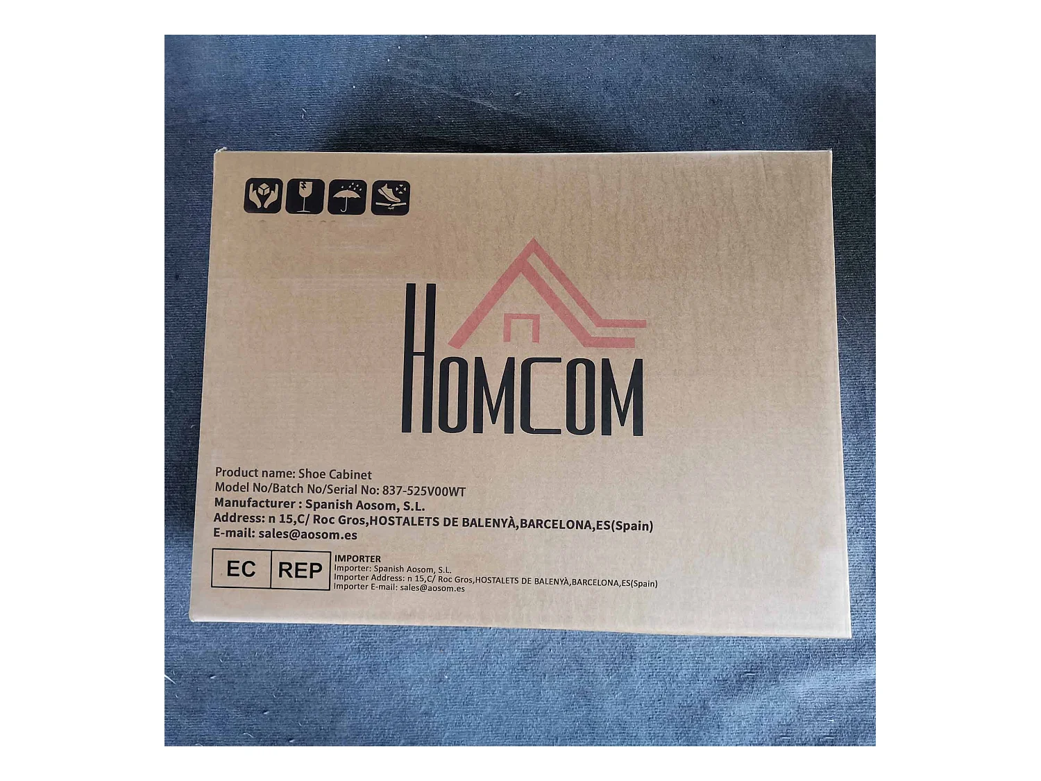 Zapatero Kiwita Homcom 2 cajones abatibles blanco 109x84x29 cm