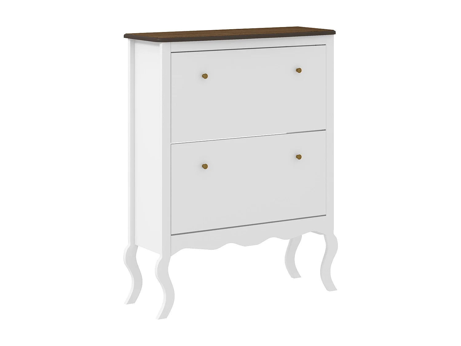 Sapateira Estilo Francês Modello Avignon com 2 Gavetas e Prateleiras Ajustáveis - Organize Até 16 Pares de Sapatos