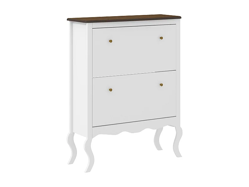 Zapatero Kiwita Homcom 2 cajones abatibles blanco 109x84x29 cm