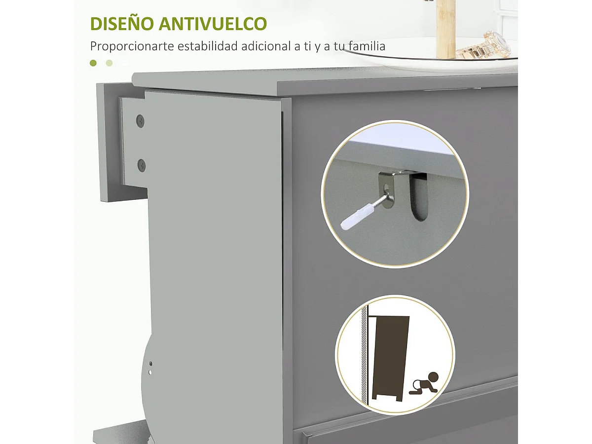 Zapatero Afternoon Homcom cajón con 2 puertas gris 98,5x60x23,5 cm