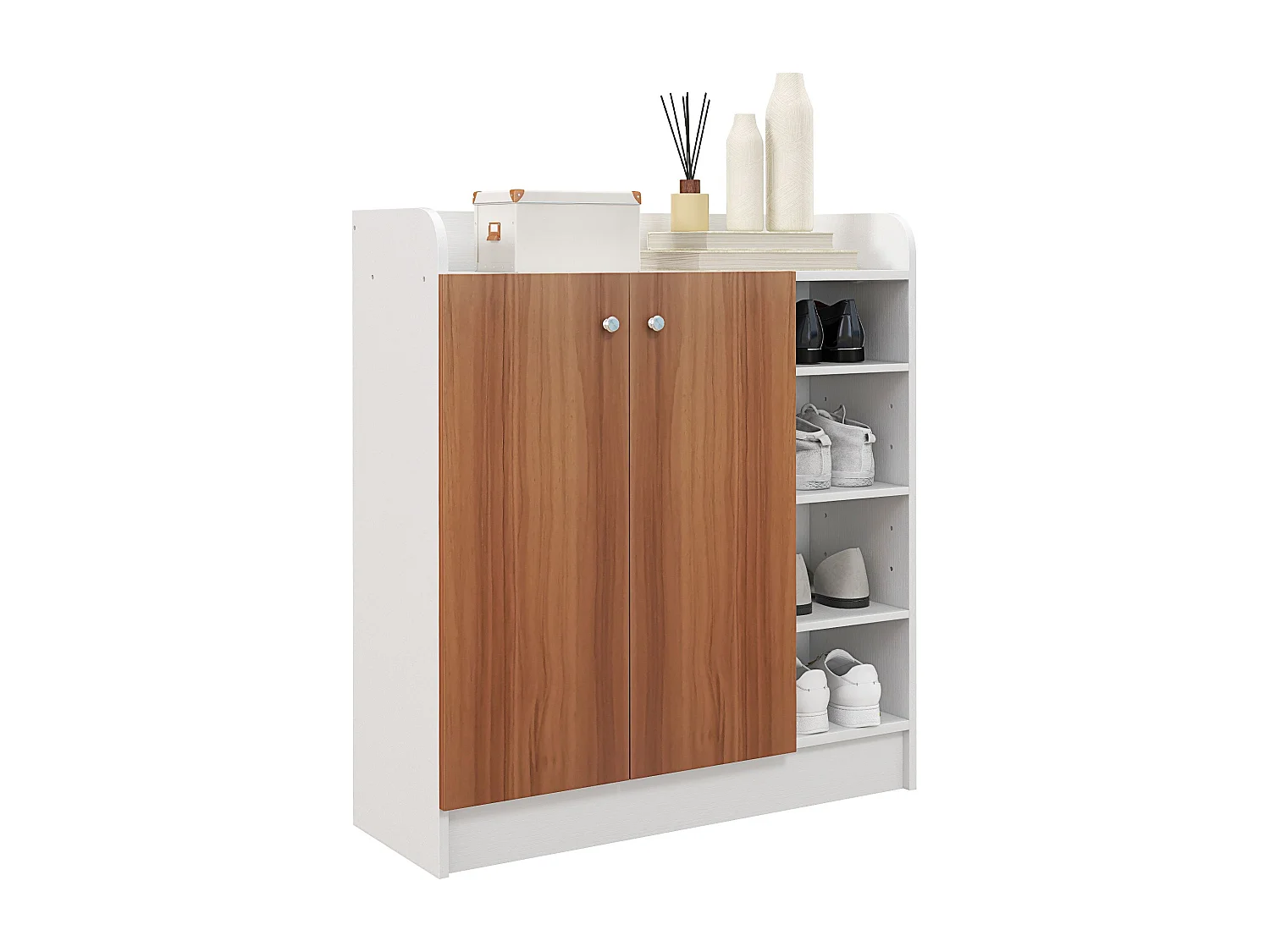 Armário Moderno Avignon Branco com 4 Prateleiras e Design Funcional