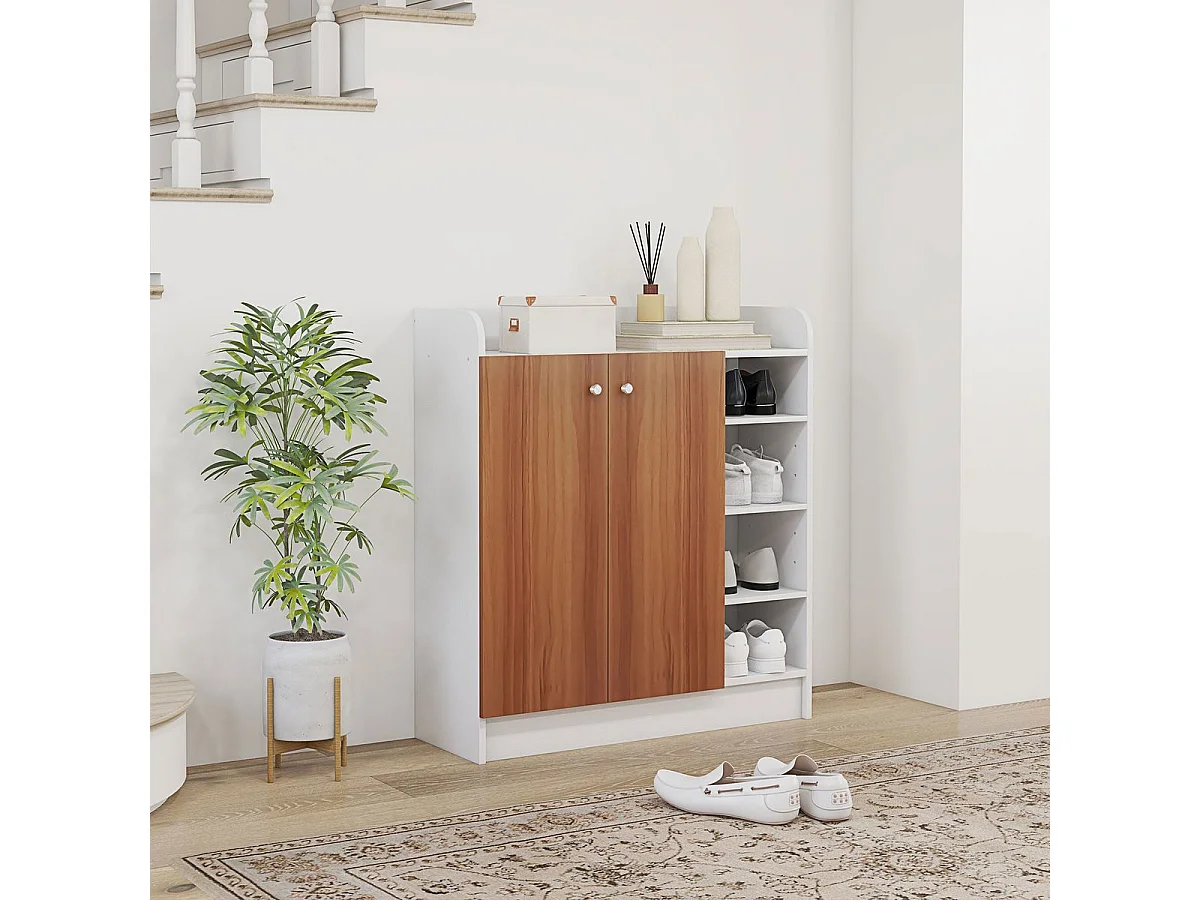 Armário Moderno Avignon Branco com 4 Prateleiras e Design Funcional