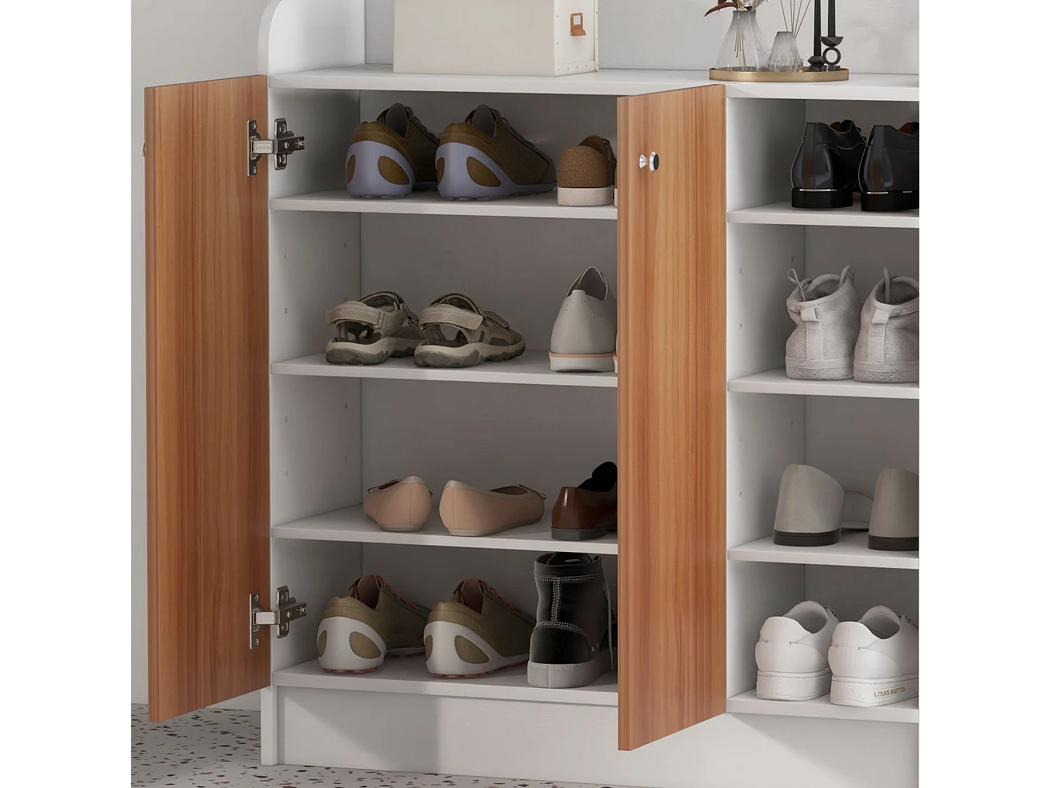 Armário Moderno Avignon Branco com 4 Prateleiras e Design Funcional