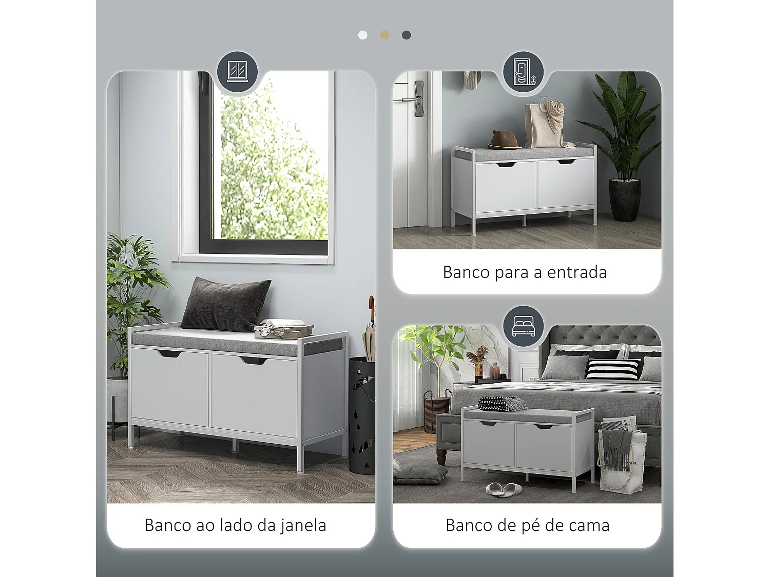 Banco Sapateira com Almofada Removível para 4 Pares de Sapatos - Estilo Moderno e Funcional