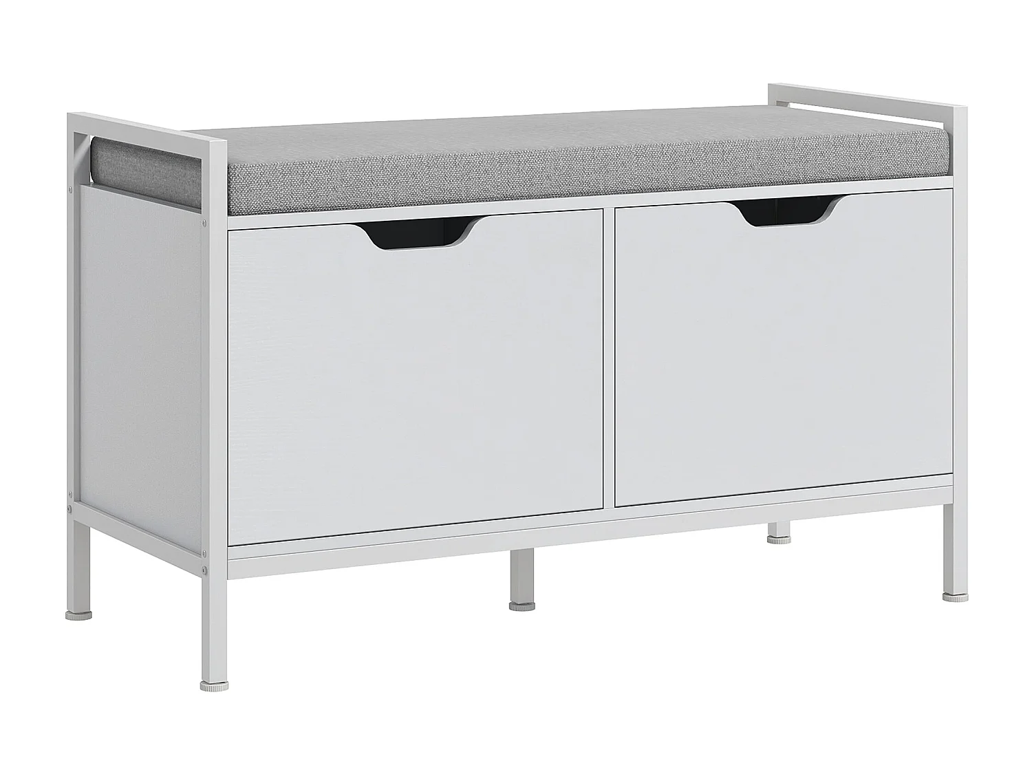 Banco zapatero Flow Homcom asiento + 2 compartimentos blanco 50x84x35 cm