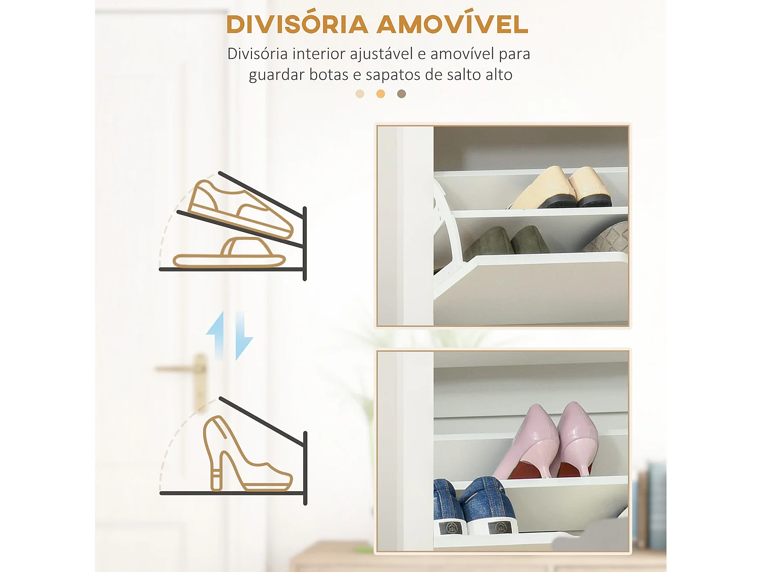 Armário Moderno Dijon 72x26x80 para Armazenamento Vertical em Branco