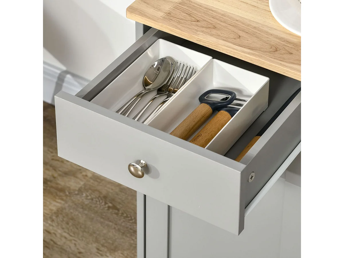 Aparador Refugio Homcom 3 puertas con 3 cajones gris 85x101x40 cm