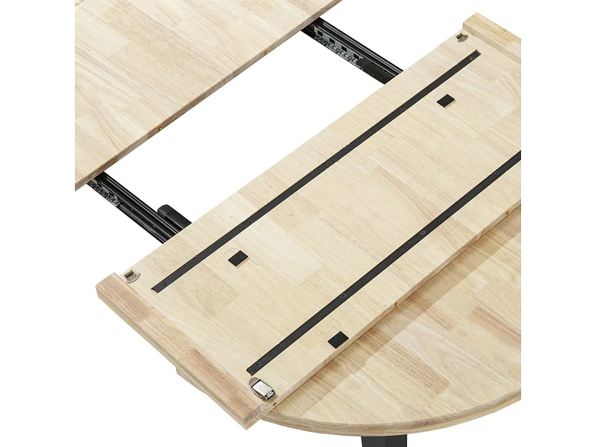 Mesa de comedor BergE redonda extensible nordish/negro Ø100x76 cm Adec