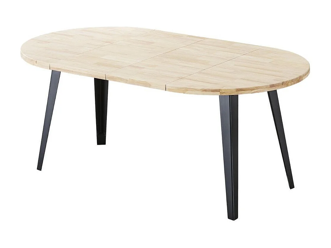 Mesa de comedor BergE redonda extensible nordish/negro Ø100x76 cm Adec