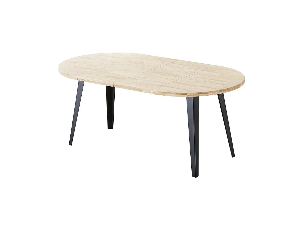 Mesa de comedor BergE redonda extensible nordish/negro Ø100x76 cm Adec