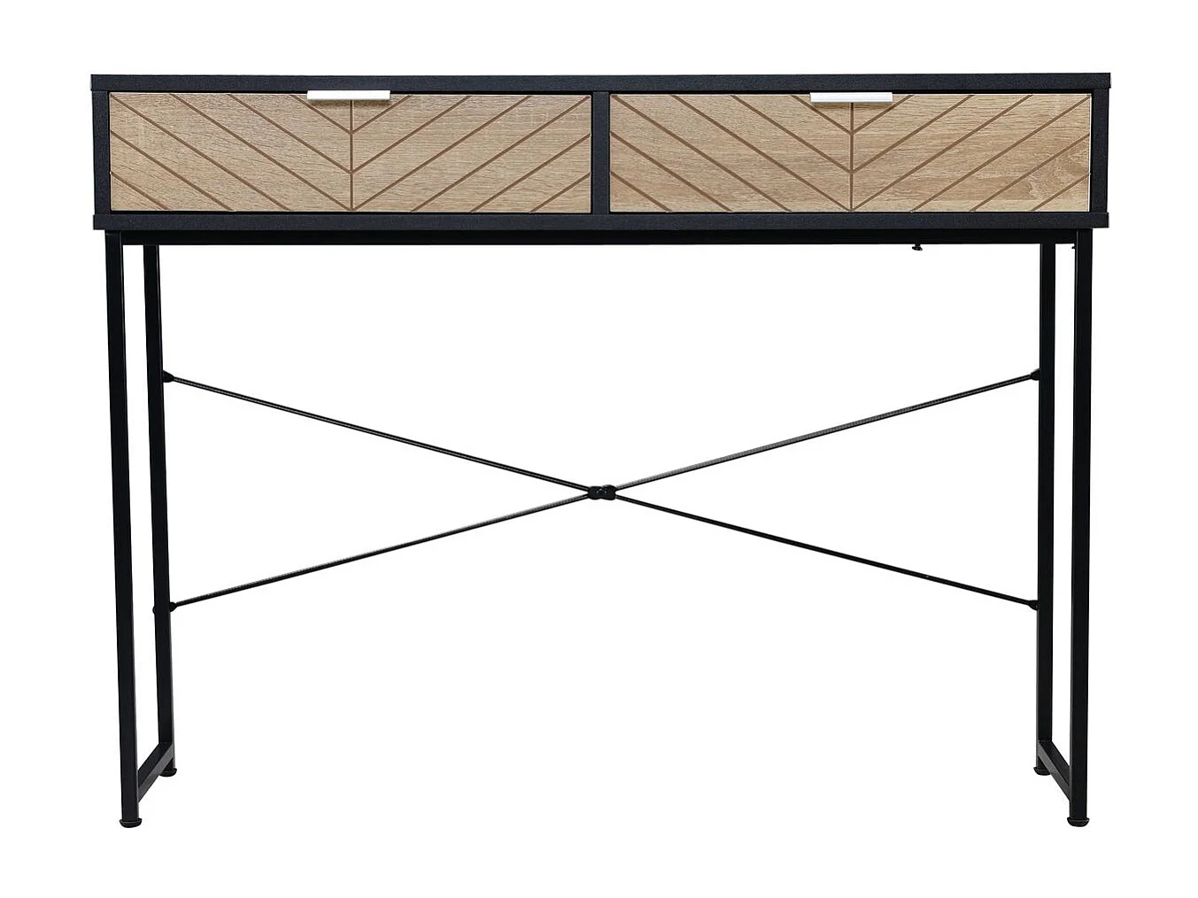 Consola Rincón Homcom 2 cajones negro/natural 75x100x30 cm