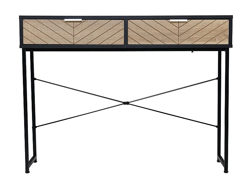 Consola Rincón Homcom 2 cajones negro/natural 75x100x30 cm