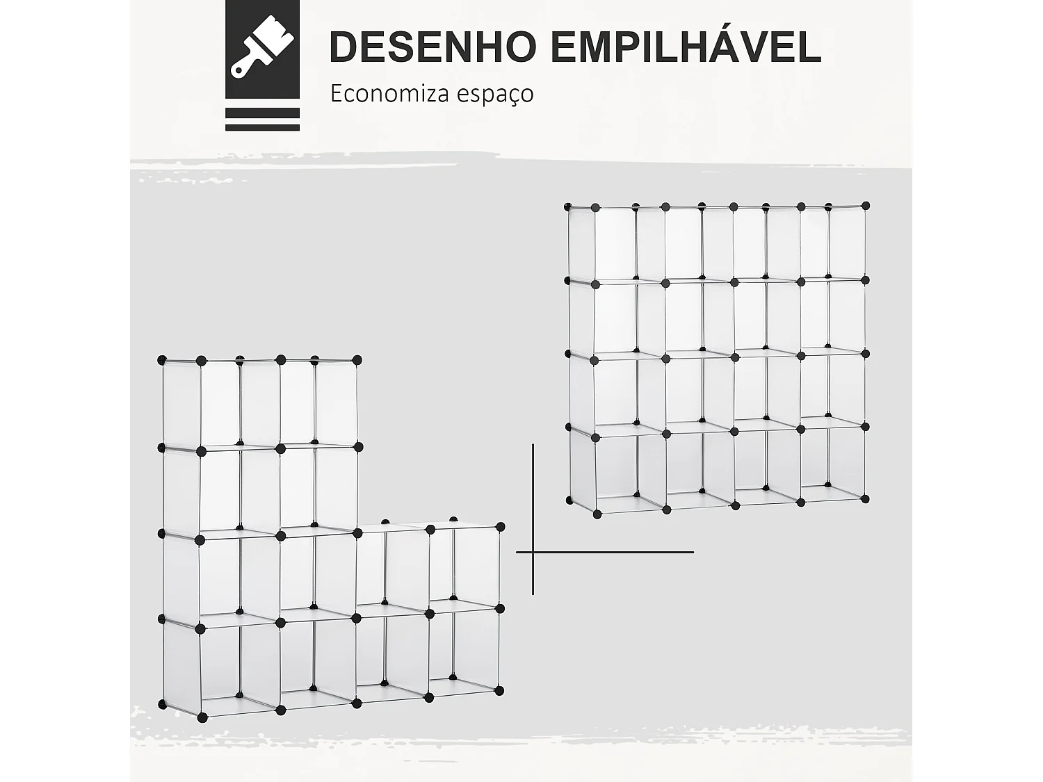 Armário Modular Trani Branco – Armazenamento Vertical Elegante e Funcional 30x30x30