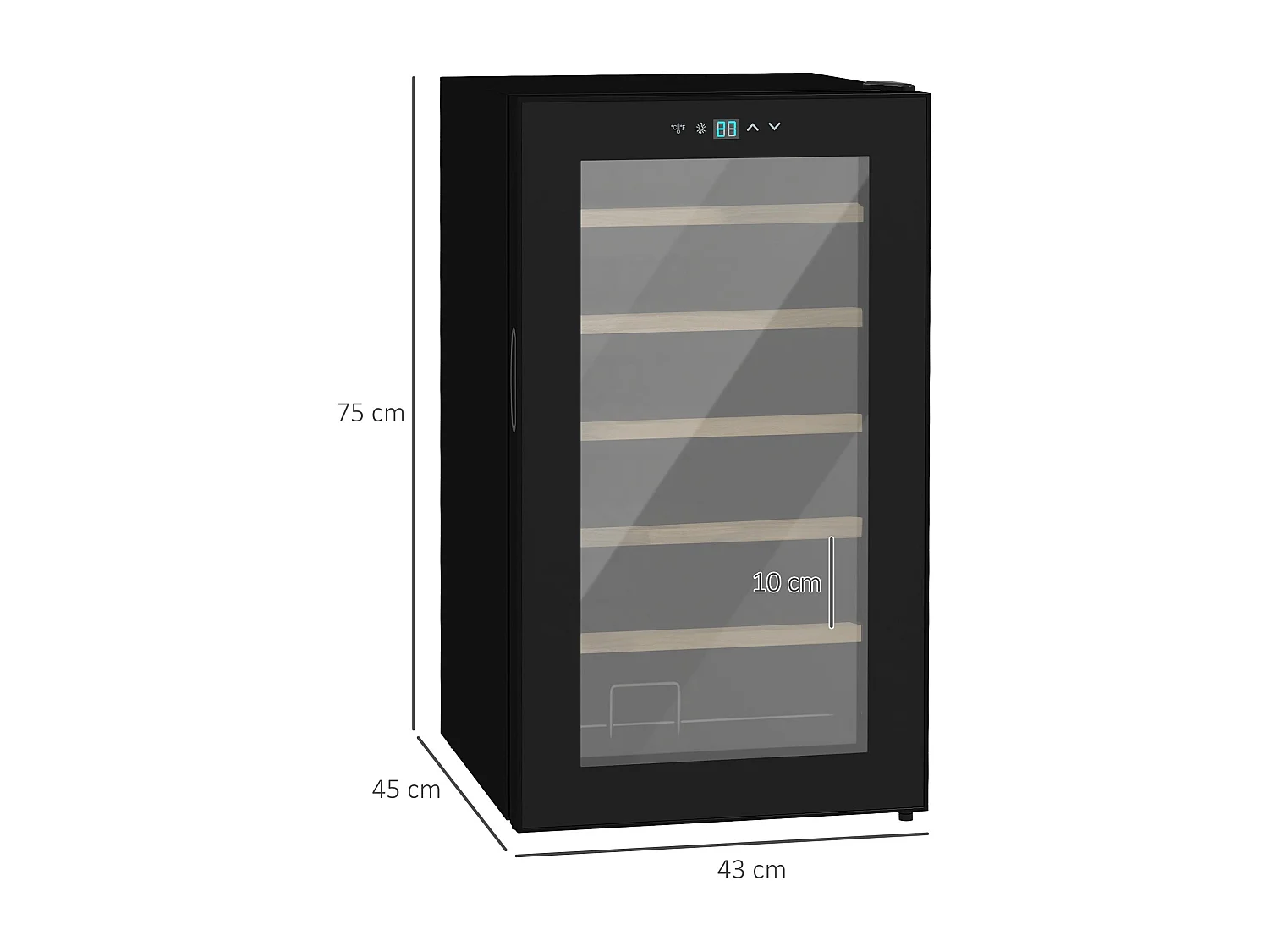 Vinoteca Homcom 65L 24 botellas 5-20ºC G negro 75 cm