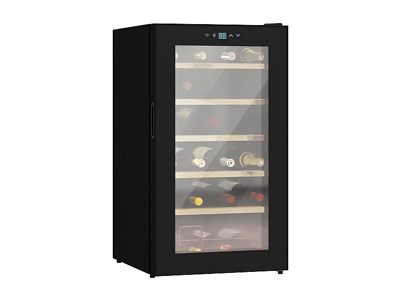 Cave de Vinho Moderna para 24 Garrafas com Controle Digital e Luz LED