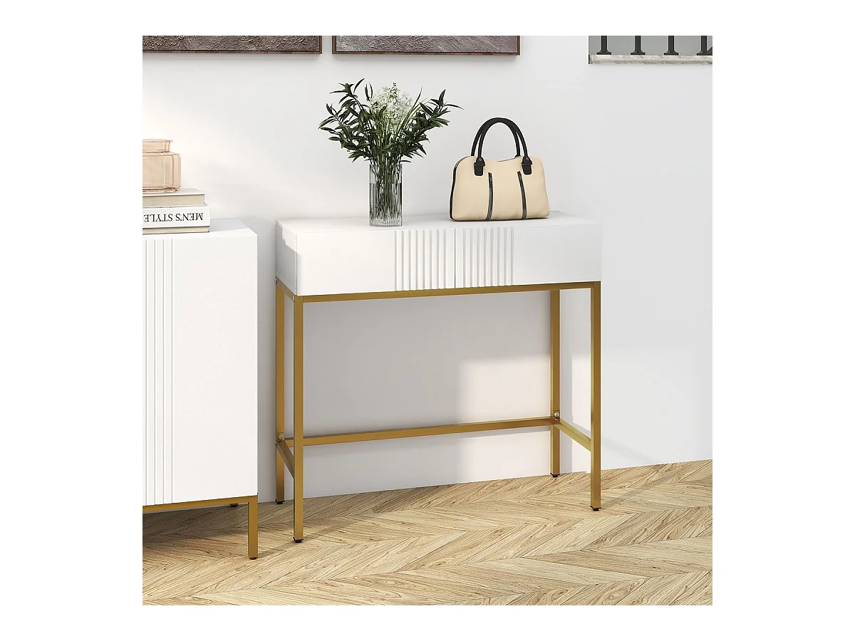Recibidor Zider Homcom 2 cajones blanco 75x80x31,5 cm