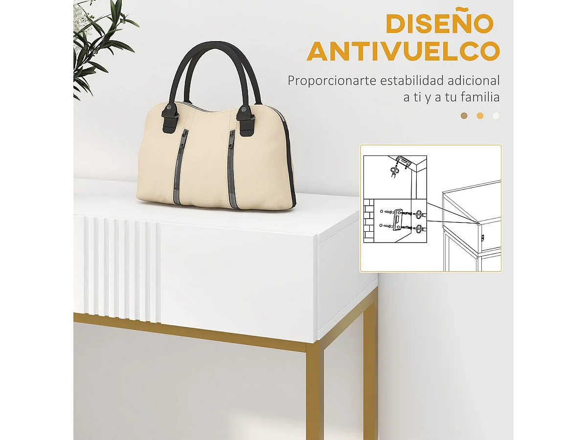 Recibidor Zider Homcom 2 cajones blanco 75x80x31,5 cm