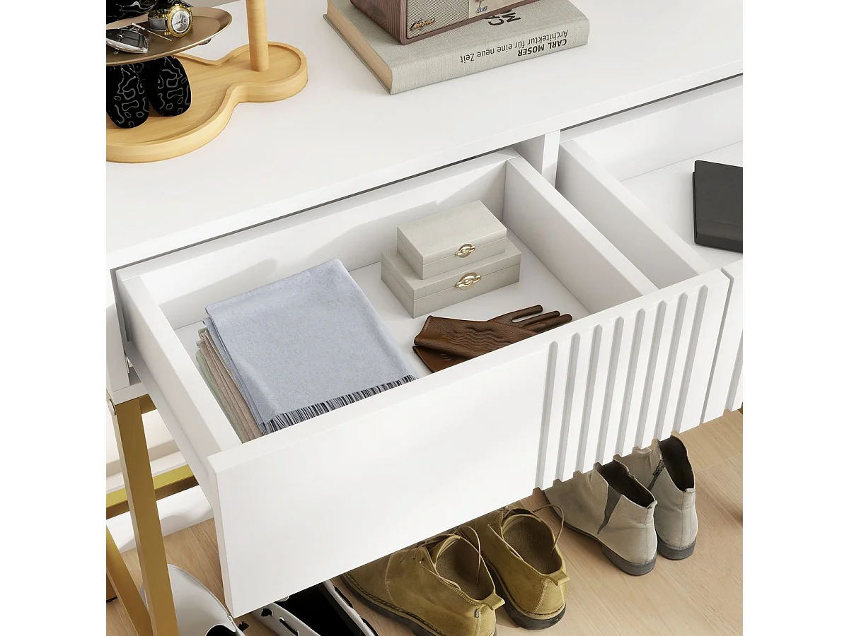 Recibidor Zider Homcom 2 cajones blanco 75x80x31,5 cm